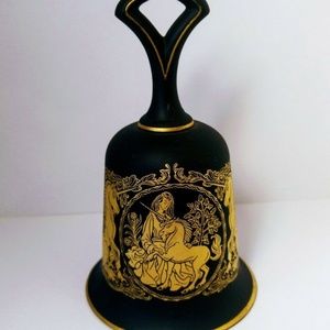 Rare Black Porcelain Handbell Franklin Mint